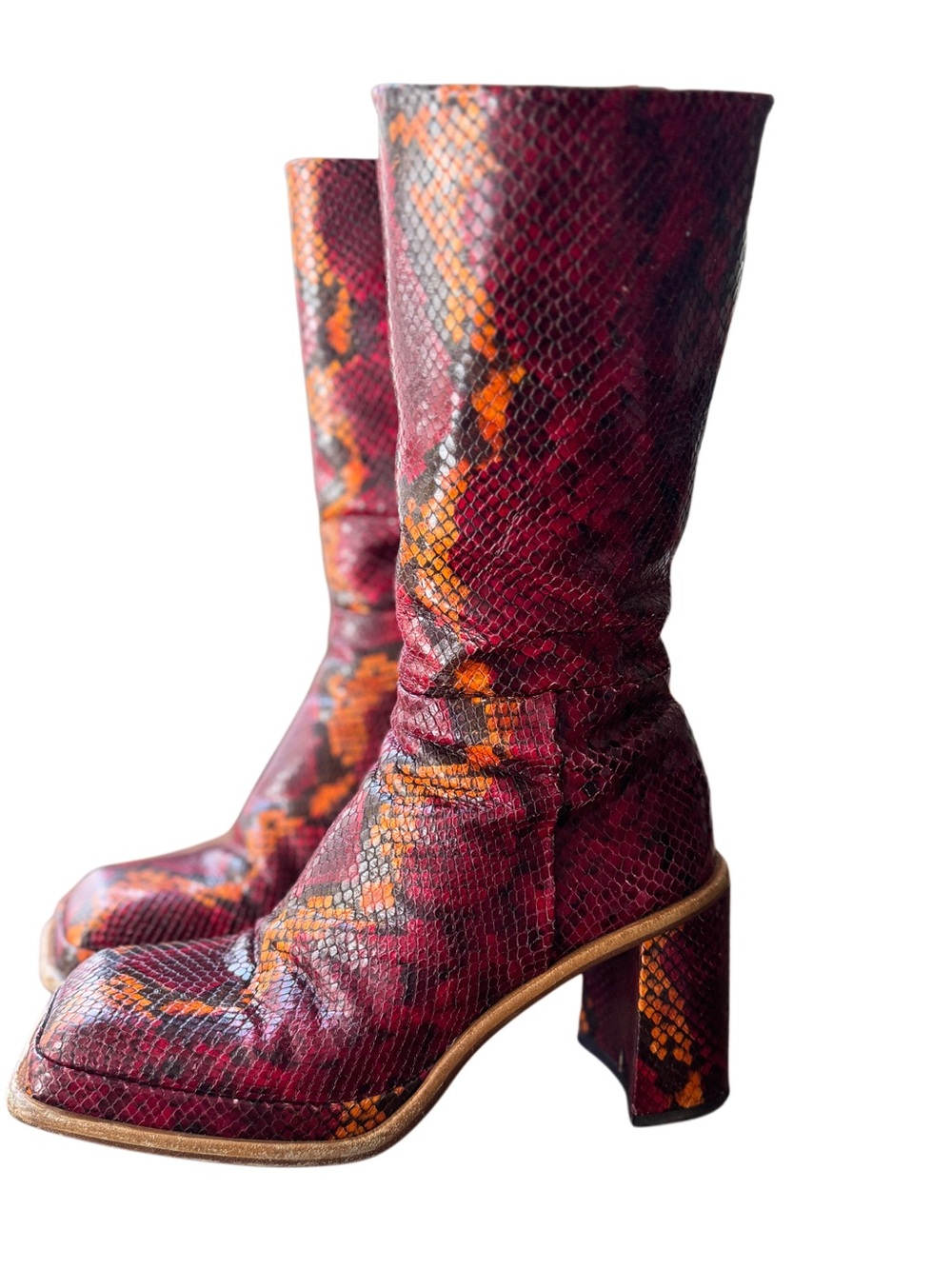 Miista Abril Multicolored Square-toe Mid Boots